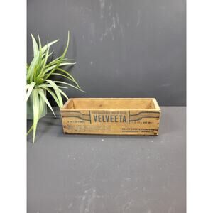 Vintage Kraft Velveeta Cheese Box, Wooden Crate, Container 2 LB